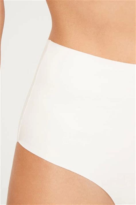 COTTONHİLL Yüksek Bel Basic Lazer Kesim Kadın Bikini Külot BEYAZ