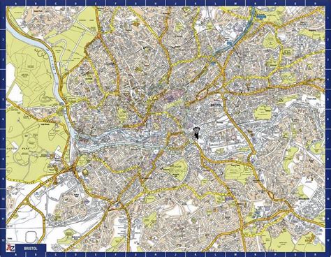 Bristol City Centre A-Z Street Wall Map