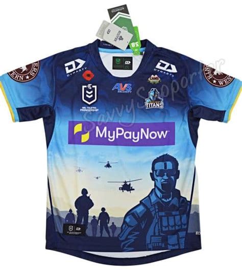 Gold Coast Titans 2023 Nrl Kids Anzac Jersey Gtjrj23504 Savvysupporter