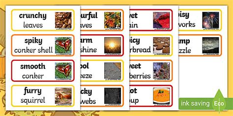 Autumn Senses Word Cards Teacher Made Twinkl