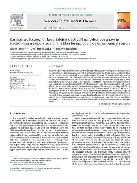 PDF Gas Assisted Focused Ion Beam Fabrication Of Gold Nanoelectrode