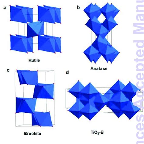 Schematic Unit Cell Structure Of Four Tio 2 Polymorphs A Rutile B Download Scientific Diagram