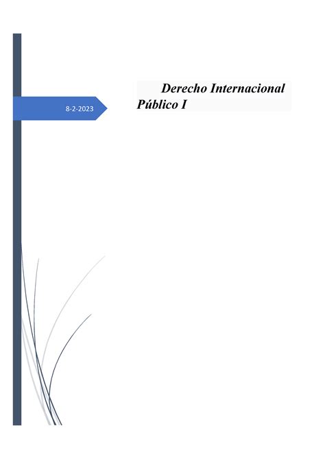 Tarea 1 Las Primeras Aginacion De La Materia De Derecho Internacional 1