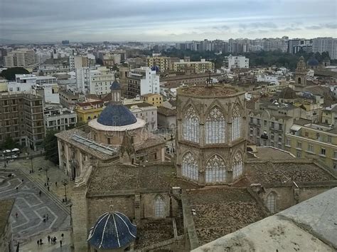 Aerial View Of City Center Valencia Spain Stock Photo Image Of View