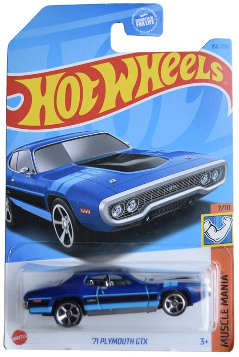 Amazon Hot Wheels Plymouth GTX Muscle Mania Blue Toys Games