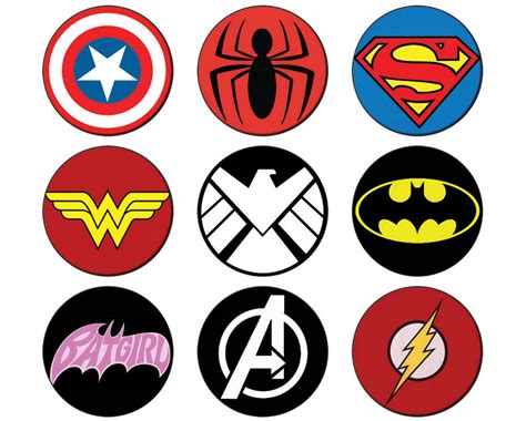 Comic Book Superhero Button Badge 25mm 1 Inch Batman Batgirl