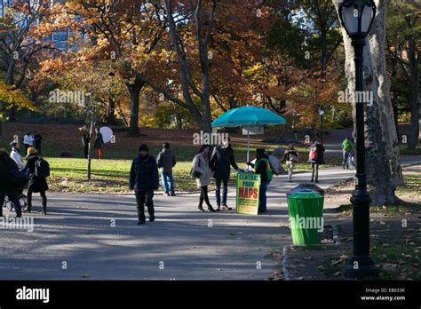 Un Central Park Mappa Stand A Central Park Di New York City Foto Stock