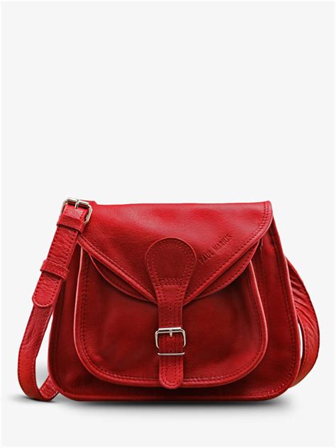 Labesace Rouge Sac Bandouli Re Cuir Femme Rouge Paul Marius