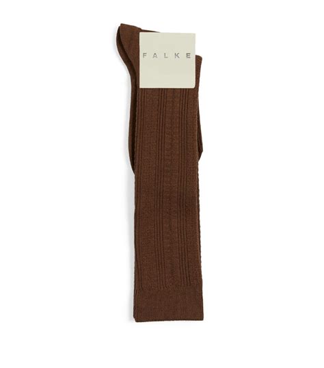 Womens Falke Brown Cotton Blend Knee High Socks Harrods Countrycode