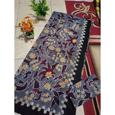 Jual Kain Batik Tulis Brebesan Motif Lakar Titik Putih Bahan Batik Pria