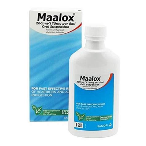 Maalox Oral Suspension Peppermint Flavour 250ml