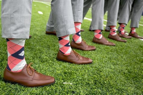 Coral Navy Argyle Wedding Groomsmen Mens Dress Socks Boldsocks Groomsmen Dress Socks Dress