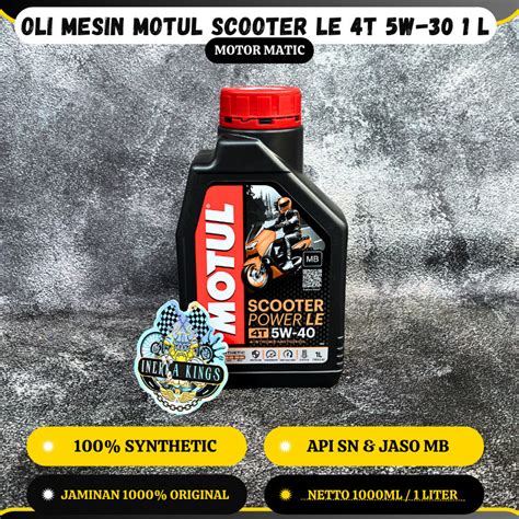 Jual Oli Motor Motul SCOOTER POWER LE 4T Matic 5W 40 1 Liter 800 ML