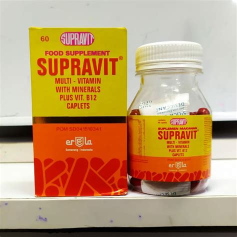 SUPRAVIT MULTIVITAMIN MINERAL Plus VIT B12 Dus Botol Isi 60 Kaplet