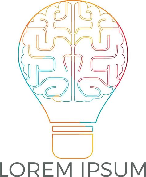 Bulb And Brain Logo Design Creative Light Bulb Idea Brain Vector Icon