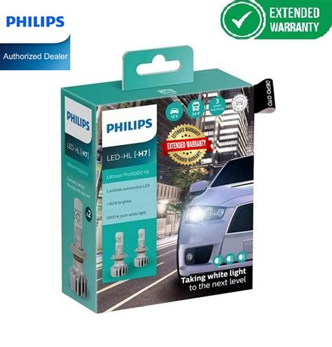 Jual Philips Ultinon Pro5000 LED 5800K H7 Bohlam Lampu Mobil Putih Di