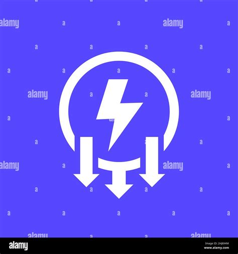 Power Consumption Decrease Icon Electricity Sign Stock Vector Image