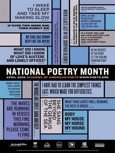 2006 National Poetry Month Poster Design Number Seventeen Nyc