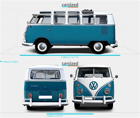 Volkswagen Transporter 1963 1967 Abmessungen Seitenansicht