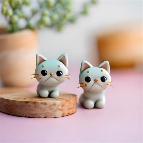 Diseño increíble y realista de pequeños y lindos gatitos kawaii Foto