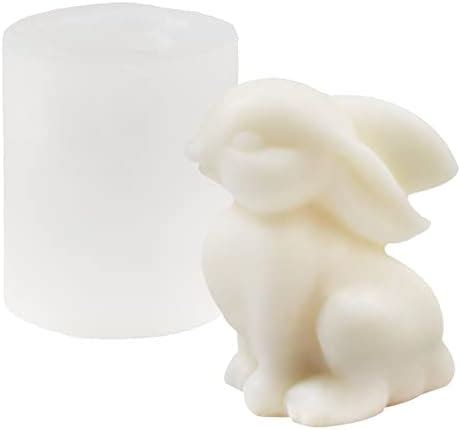 Amazon 3D Rabbit Candle Silicone Molds Easter Bunny Resin Casting