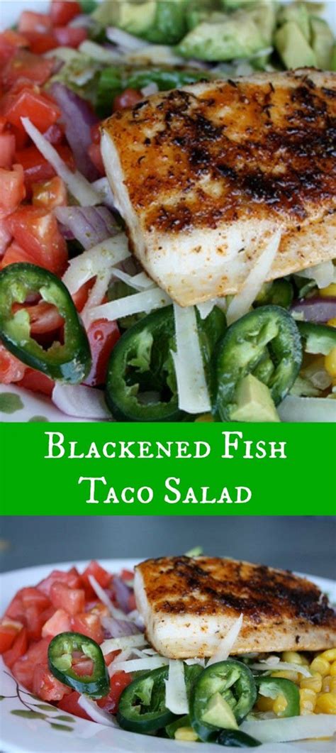 Blackened Fish Taco Salad With Cilantro Lime Vinaigrette Recipe