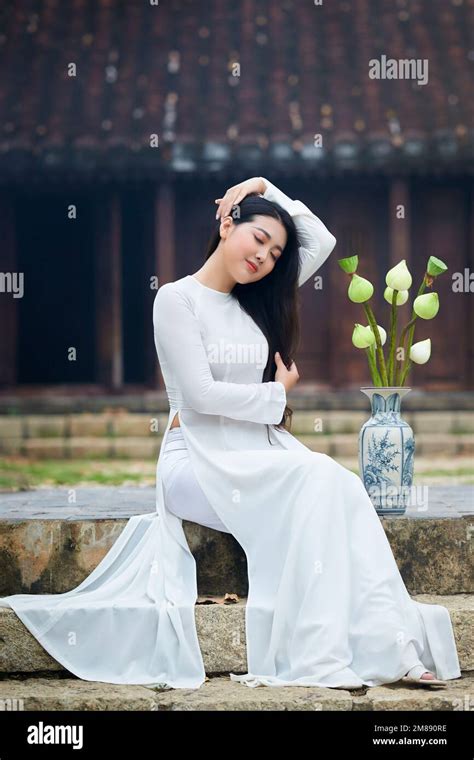 Ho Chi Minh City Viet Nam Ao Dai Is Traditional Dress Of Vietnam