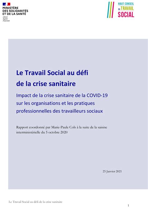 Le Travail Social Au D Fi De La Crise Sanitaire Solidarites Gouv Fr