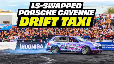 Ls Swapped Porsche Cayenne Drifting The Hoonigan Pit At Sema Youtube