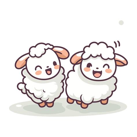 Cute cartoon sheep. Vector illustration of two funny sheeps. 33646272 Vector Art at Vecteezy