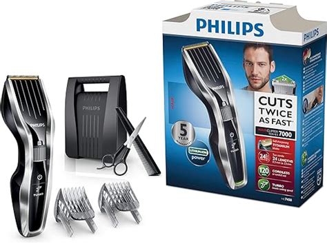 Philips Hc7450 80 Power Haarschneider Dual Cut Technologie Chrome Schwarz Amazon De Beauty