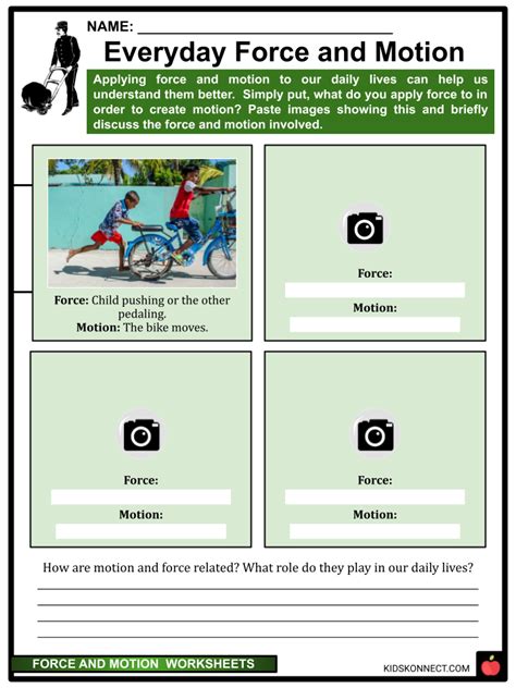 Force And Motion Worksheets Types Of Forces Newtons Law Of Motion