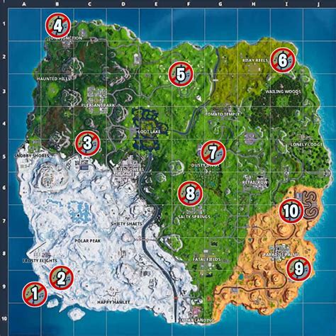 Guide Fortnite défi semaine 1 de la saison 7 ou se trouvent les lieux