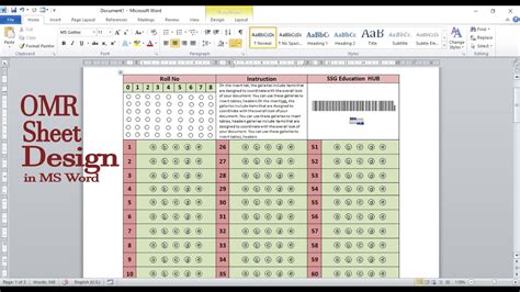 How To Make Omr Sheet In Word In Hindi Youtube
