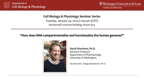 Seminar Series David Shechner Phd Cell Biology Physiology