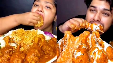 Spicy 🔥 Chiken Curry Eating Best Indian Food Mukbang Asmr Spice Asmr Maddy Eats Foodie