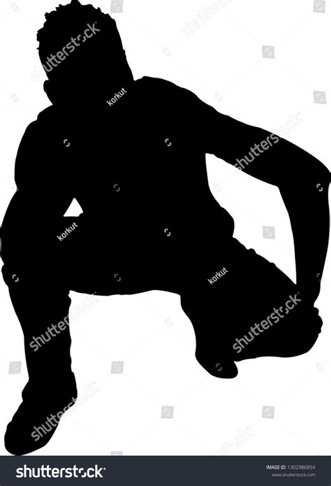 Man Crouching Vector Stock Vector (Royalty Free) 1302986854 | Shutterstock