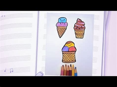 How To Draw Ice Cream Cone Cara Membuat Gambar Es Krim Cone Dengan