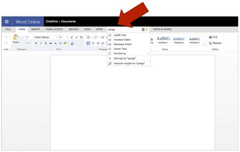 Screenshot Of The Microsoft Word Online User Interface A