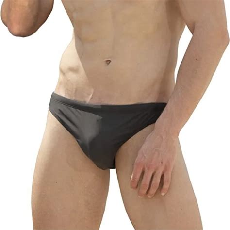 Men S Swimwear Sexy Bikini Solid Swimming Briefs Low Waist Drawstring