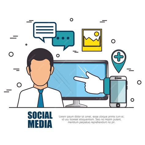 Premium Vector Social Media Network Concept Vector Illustration