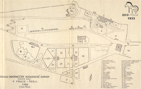 Map of Zoo Praha - 1933