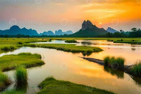 the li river, china, mountains, sunset, landscape, nature, river ...