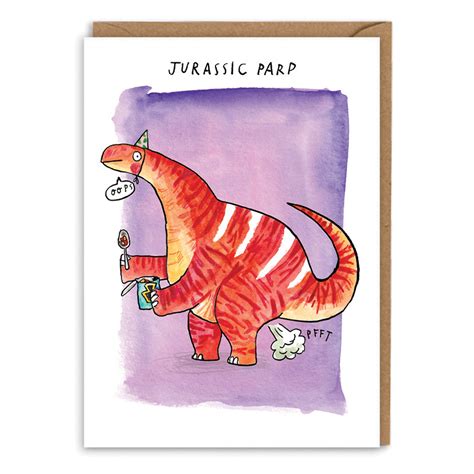 Jurassic Parp Card Jelly Armchair Illustrated Puns Humorous