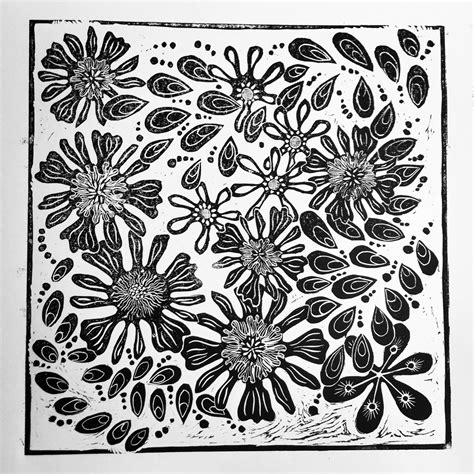 Linocut flowers | Linocut, Linoprint, Prints