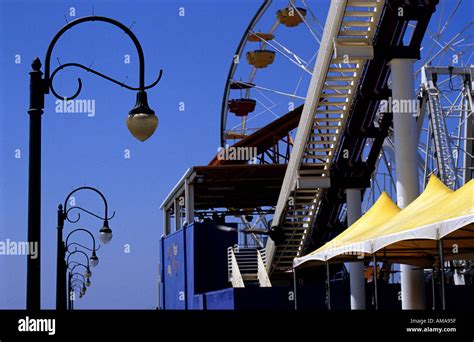 Santa Monica Pier with Ferris wheel Santa Monica California Stock Photo ...