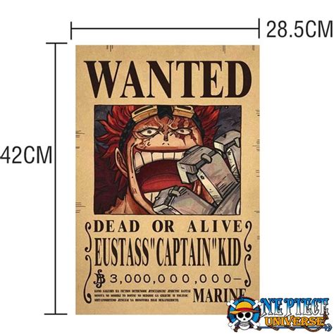 Kid Wanted Poster One Piece 42CM Vintage | One Piece Universe