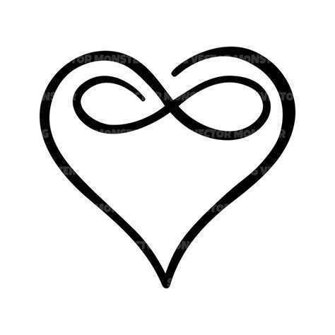 Infinity Heart Svg, Line Art Heart Svg, Infinity Love Vector Cut File ...