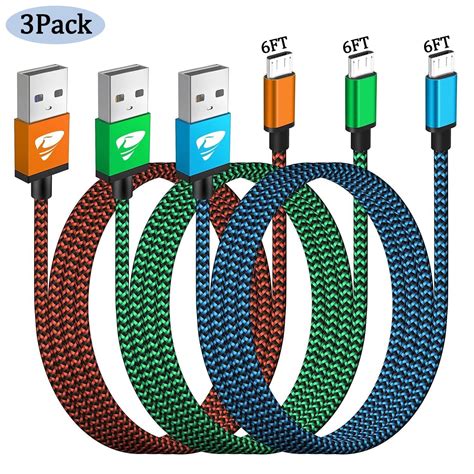 Aioneus Ft Micro Usb Cable Pack Rapid High Speed Android Charger