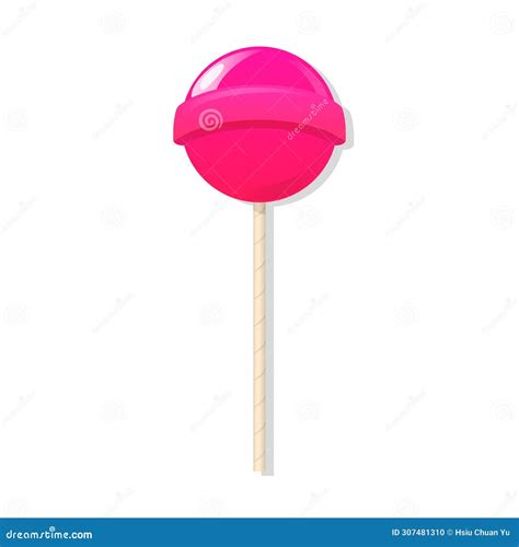 Sweet Pink Lollipop Cartoon Illustration Stock Vector Illustration Of